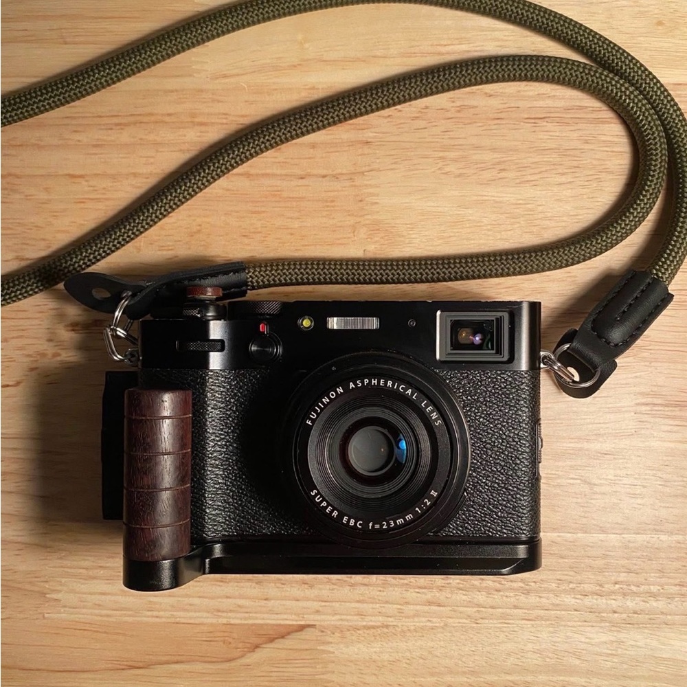 Fujifilm Black Camera with Olive Strap